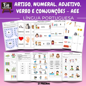 Artigo, Numeral, Adjetivo, Verbo e Conjunções para Educação Especial